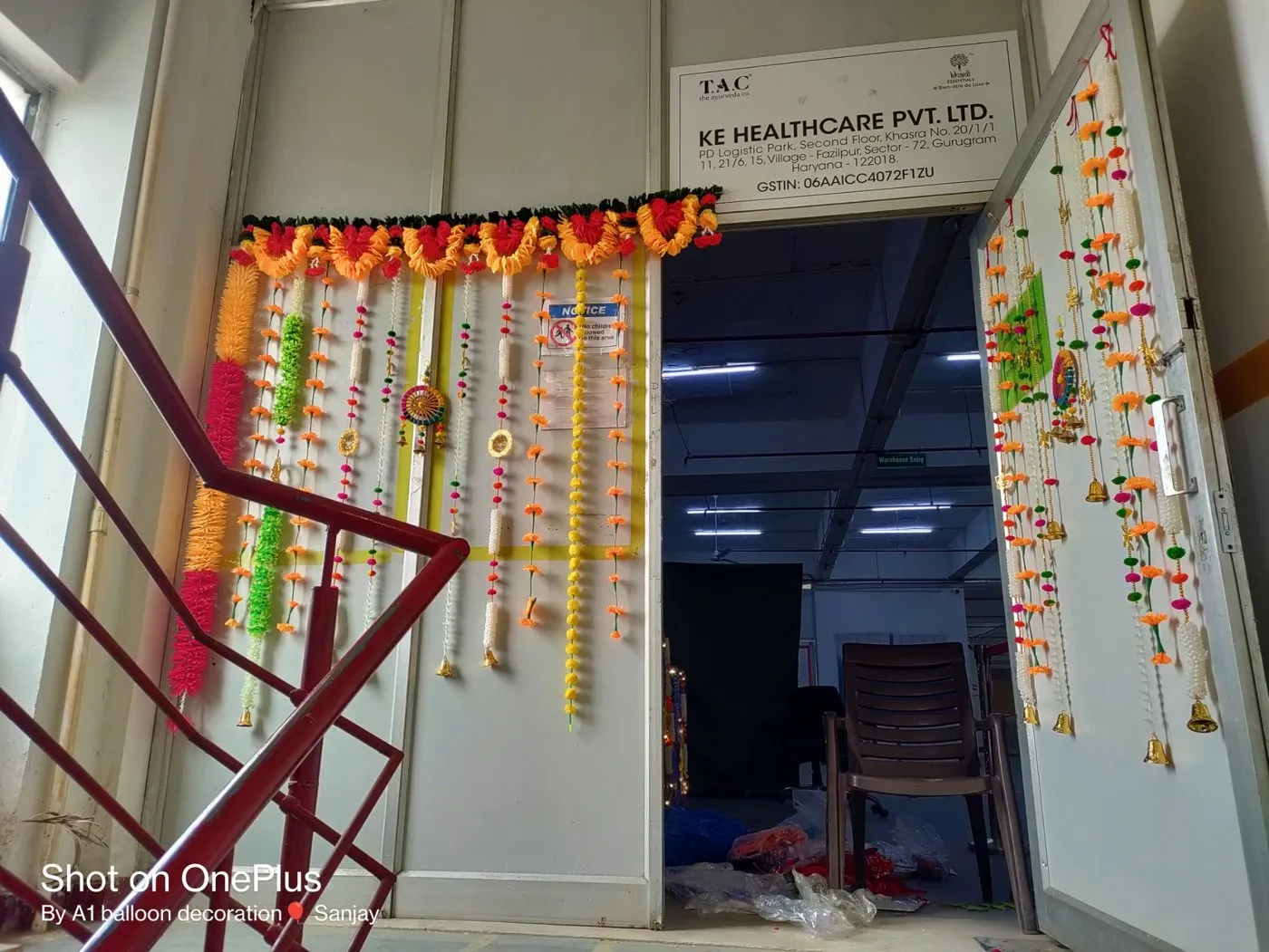 Colourful hanging festive door decorations